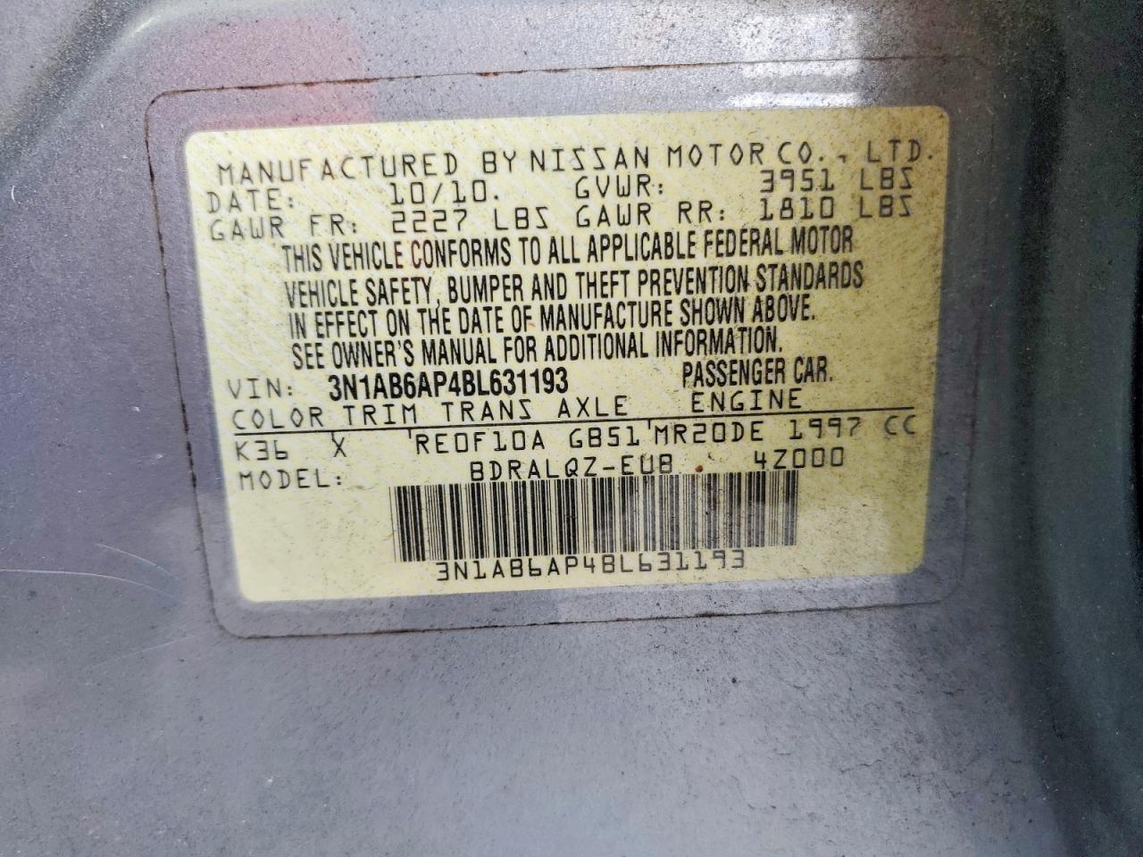 2011 NISSAN SENTRA 2.0 photo 23
