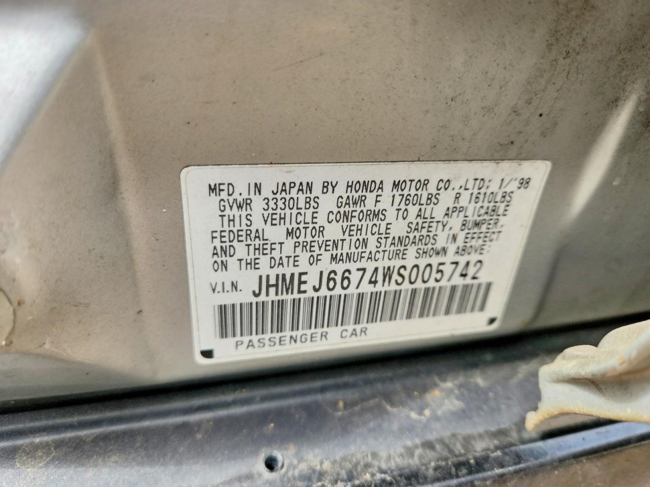1998 HONDA CIVIC photo 34
