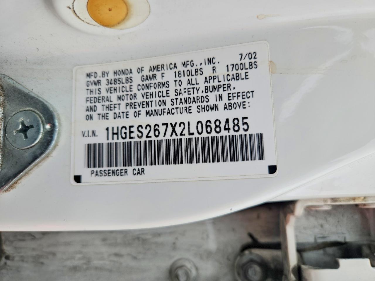 2002 HONDA CIVIC EX photo 34