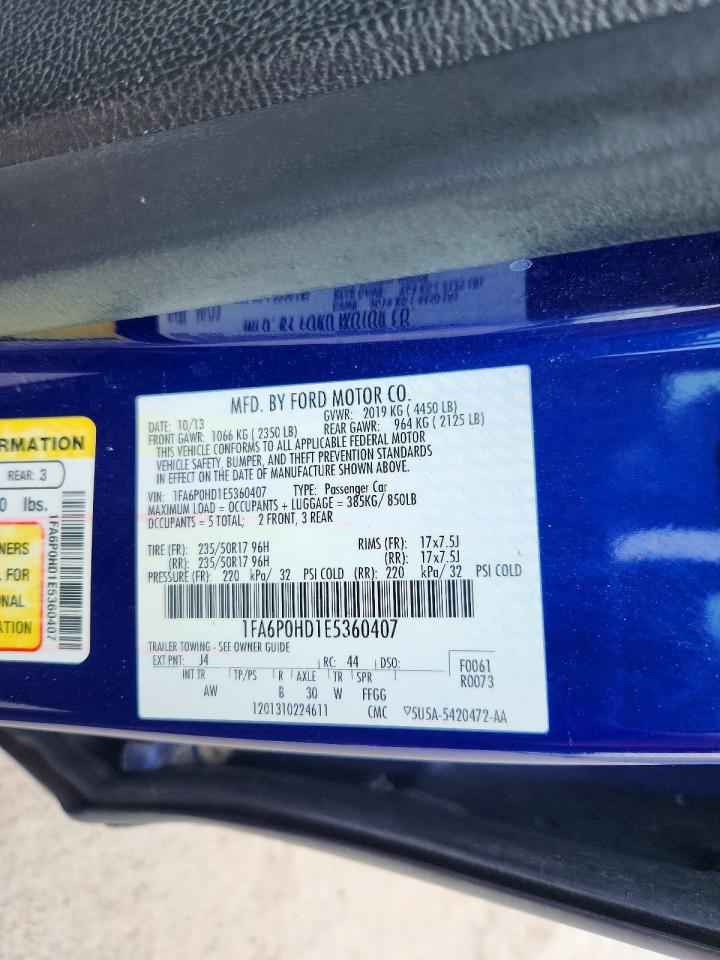 2014 FORD FUSION SE photo 12