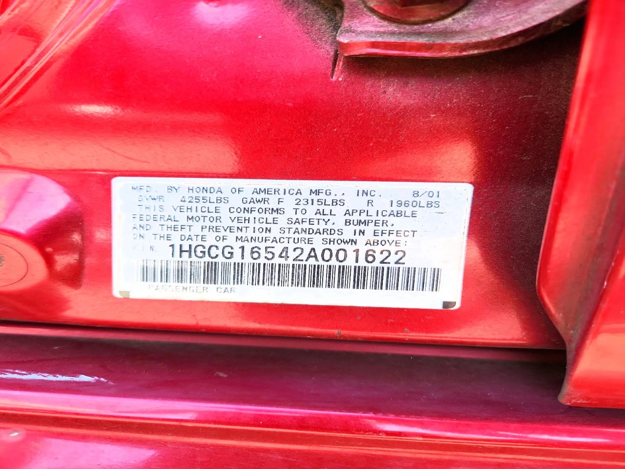 2002 HONDA ACCORD EX photo 23