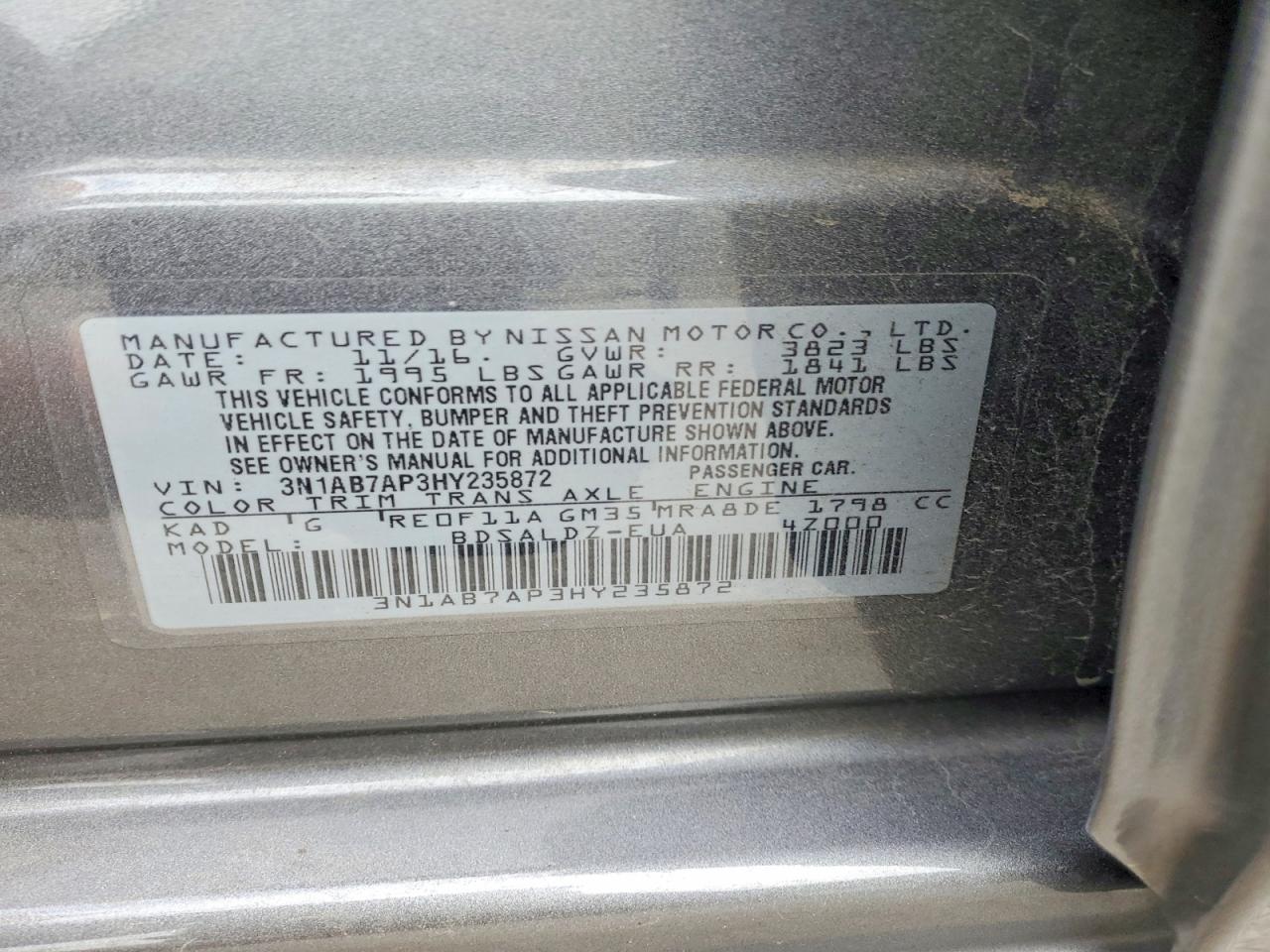 2017 NISSAN SENTRA SV photo 12