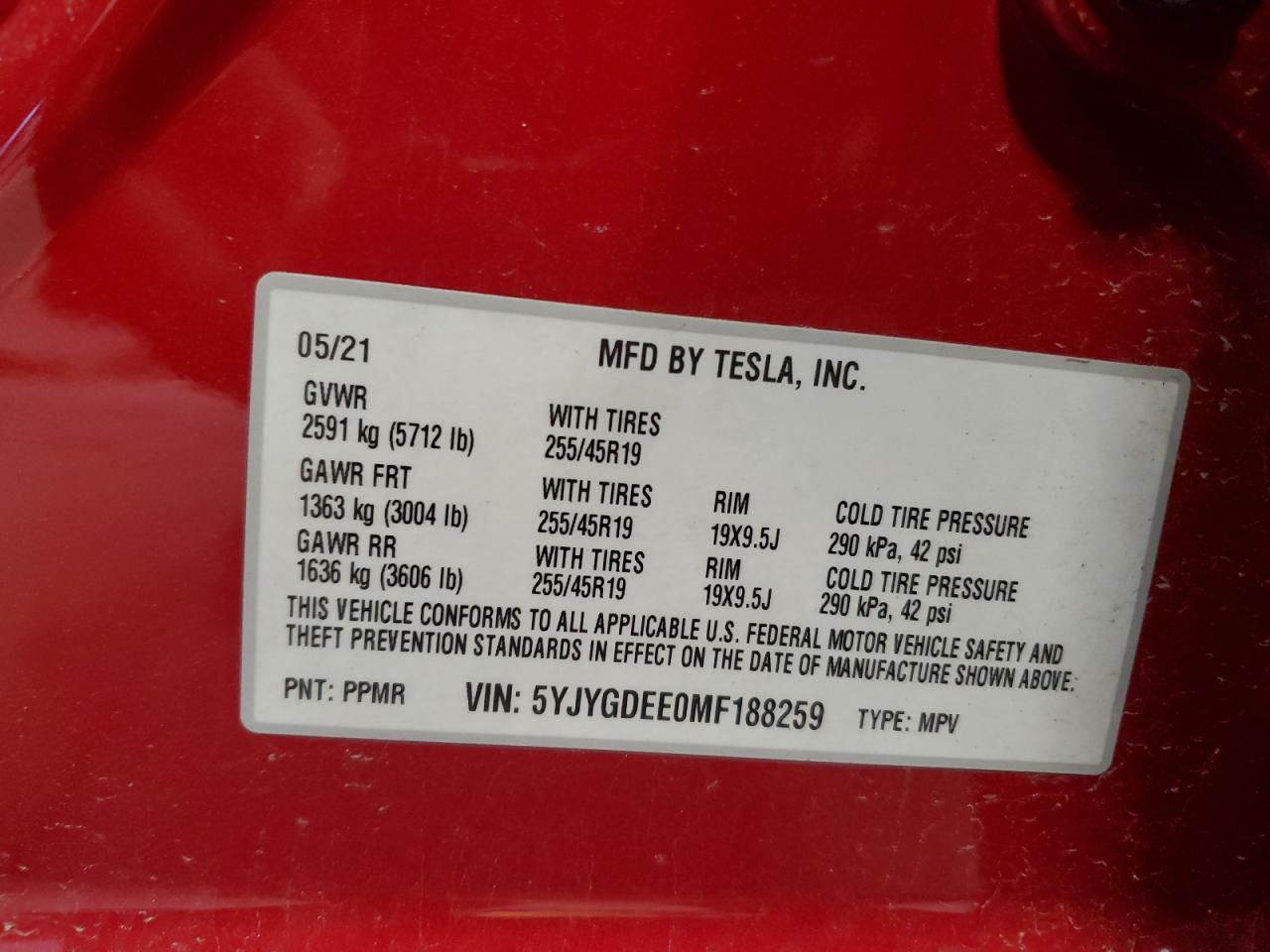 2021 TESLA MODEL Y photo 13