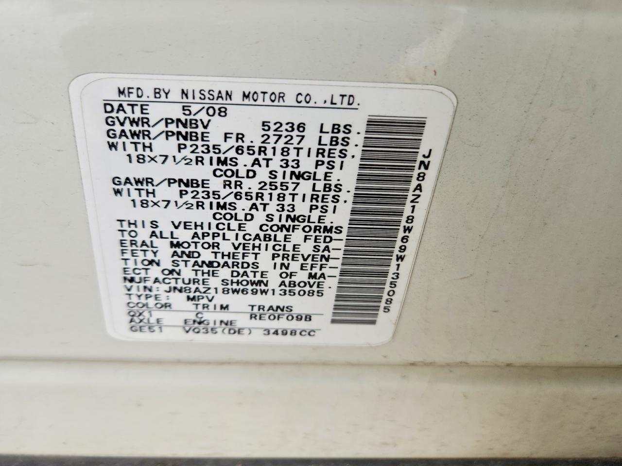 2009 NISSAN MURANO S photo 27