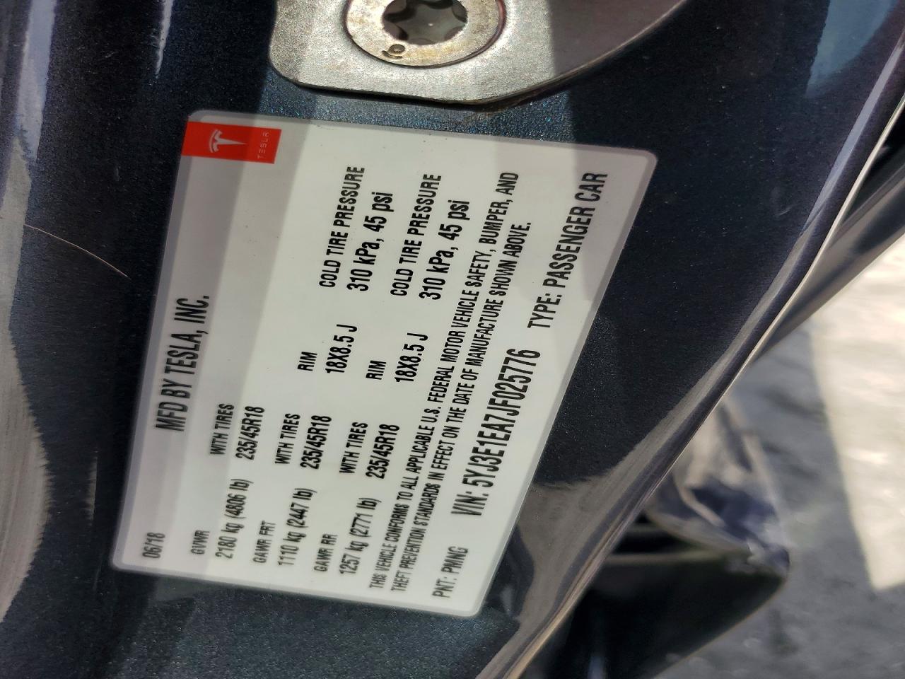 2018 TESLA MODEL 3 photo 12