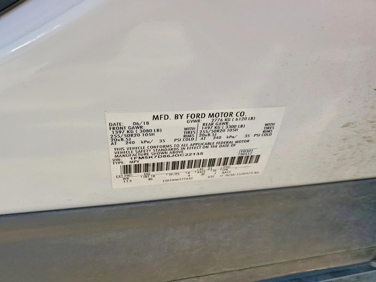 2018 FORD EXPLORER XLT photo 12