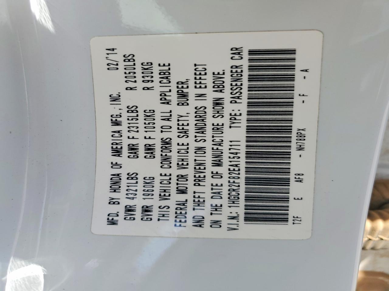 2014 HONDA ACCORD EXL photo 12