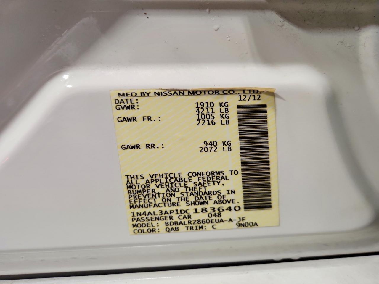 2013 NISSAN ALTIMA 2.5 photo 34