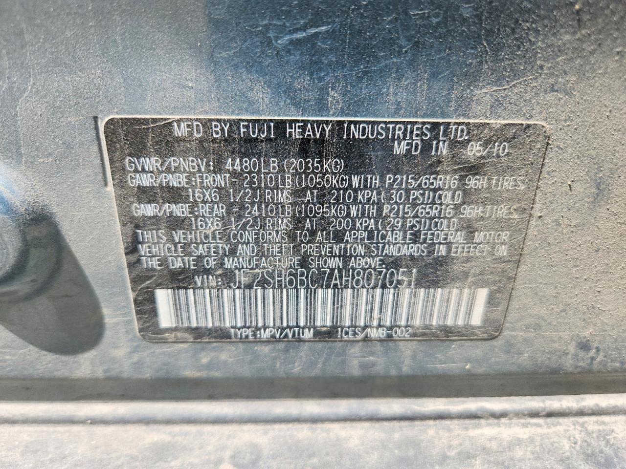 2010 SUBARU FORESTER XS photo 34