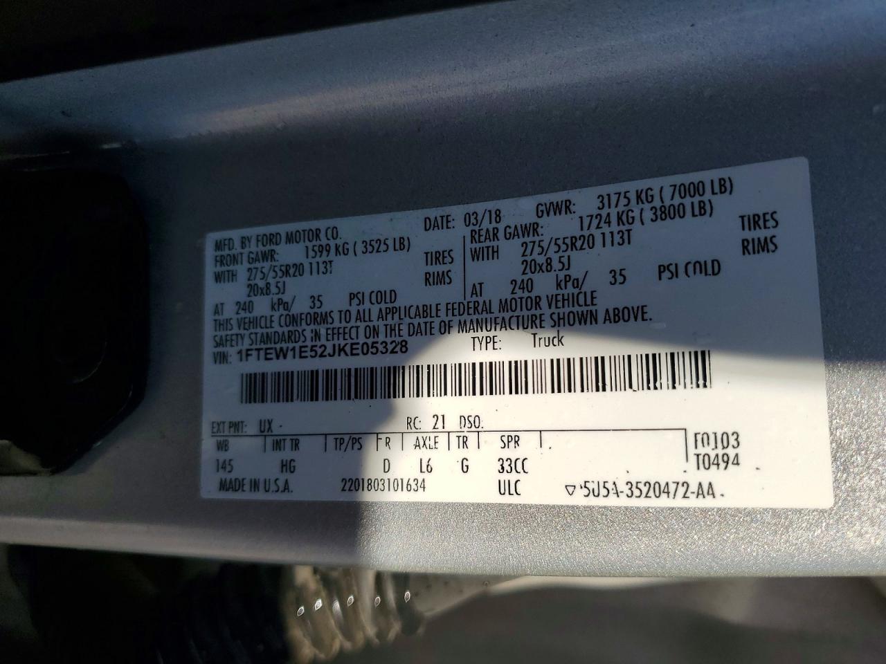 2018 FORD F150 photo 12