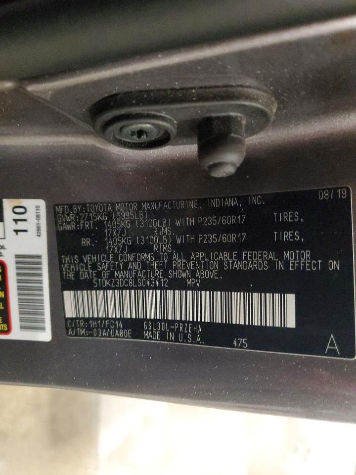 2020 TOYOTA SIENNA LE photo 13