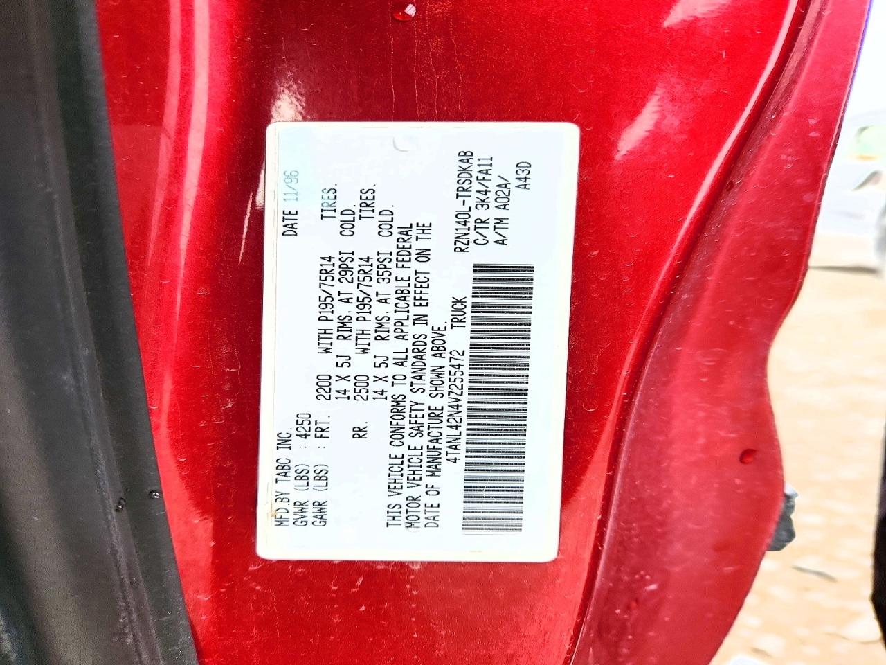 1997 TOYOTA TACOMA BASE photo 23
