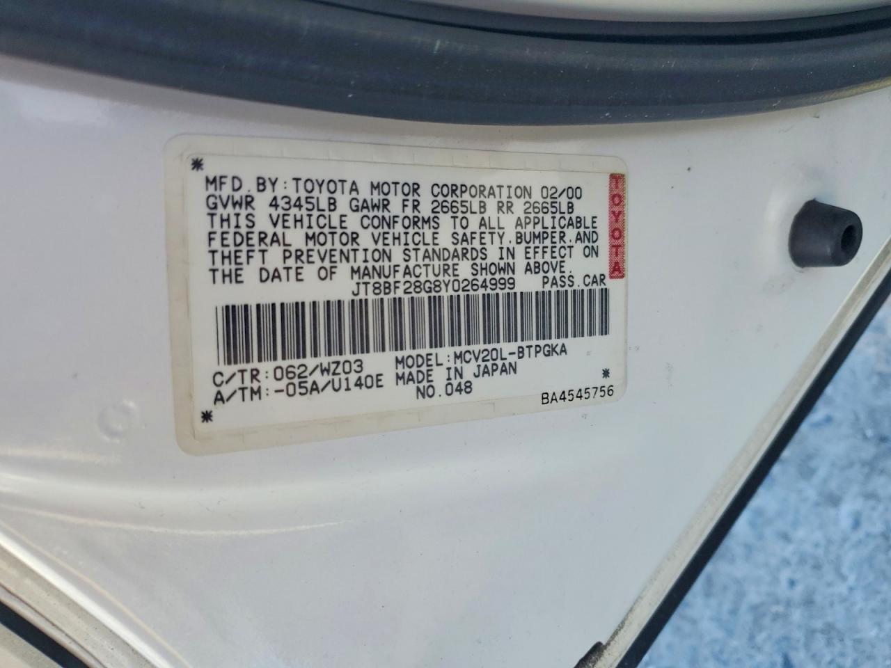 2000 LEXUS ES 300 photo 34