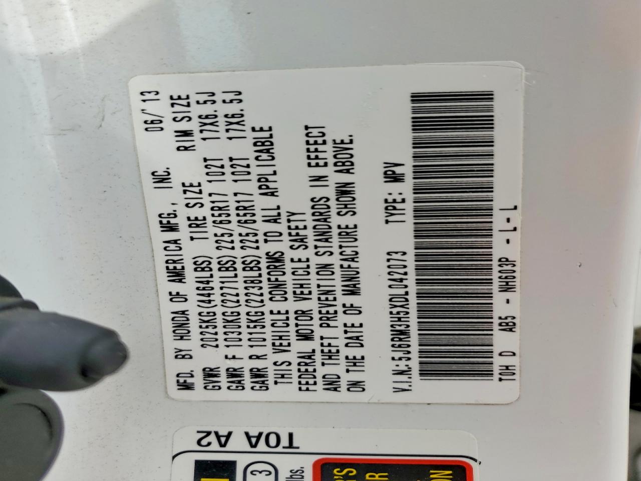 2013 HONDA CR-V EX photo 25