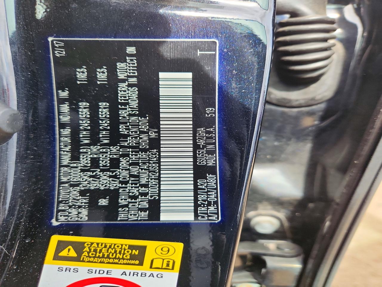 2018 TOYOTA HIGHLANDER LIMITED PLATINUM photo 23