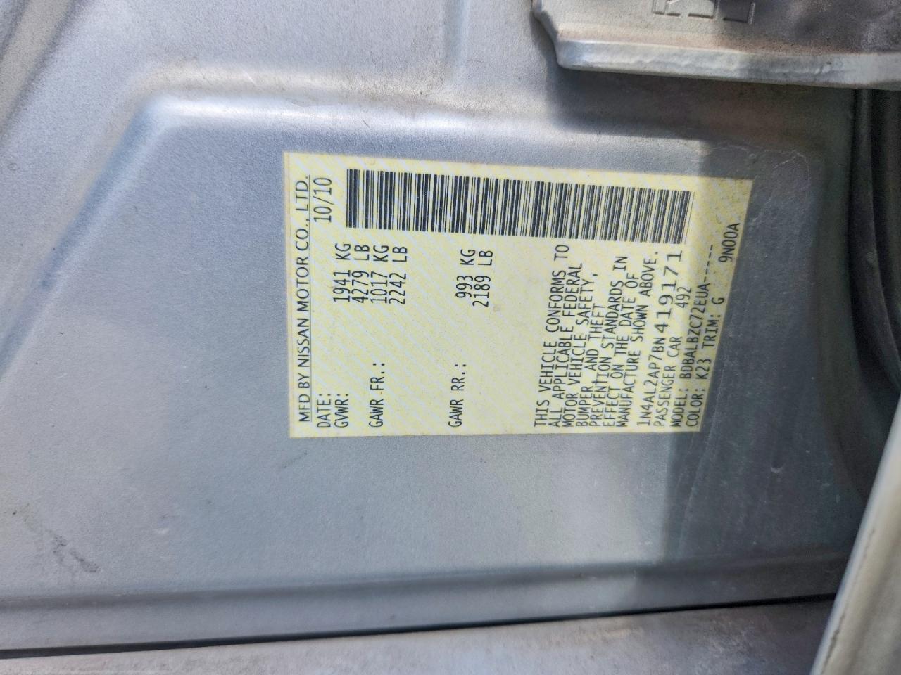 2011 NISSAN ALTIMA 2.5 photo 37