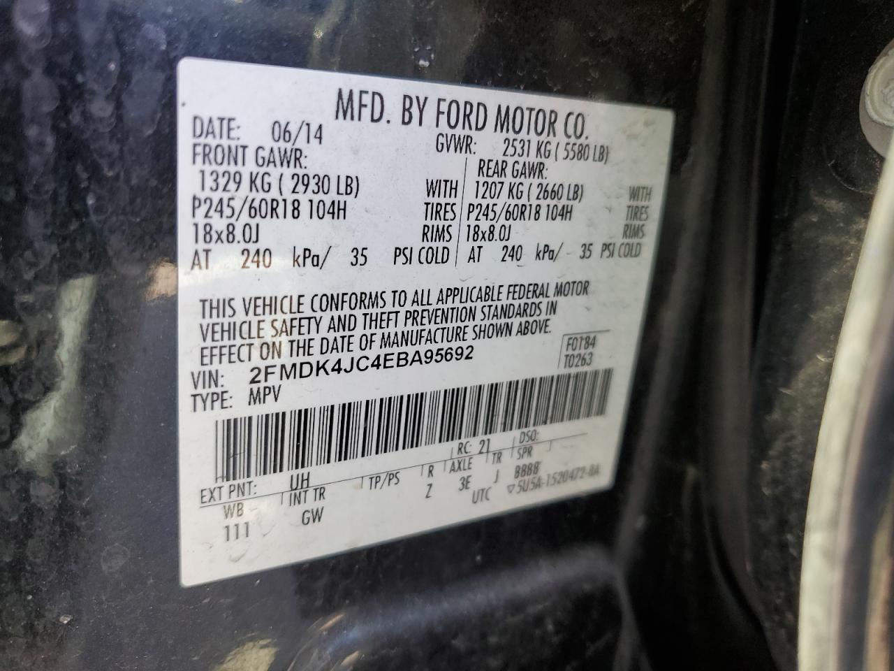 2014 FORD EDGE SEL photo 25