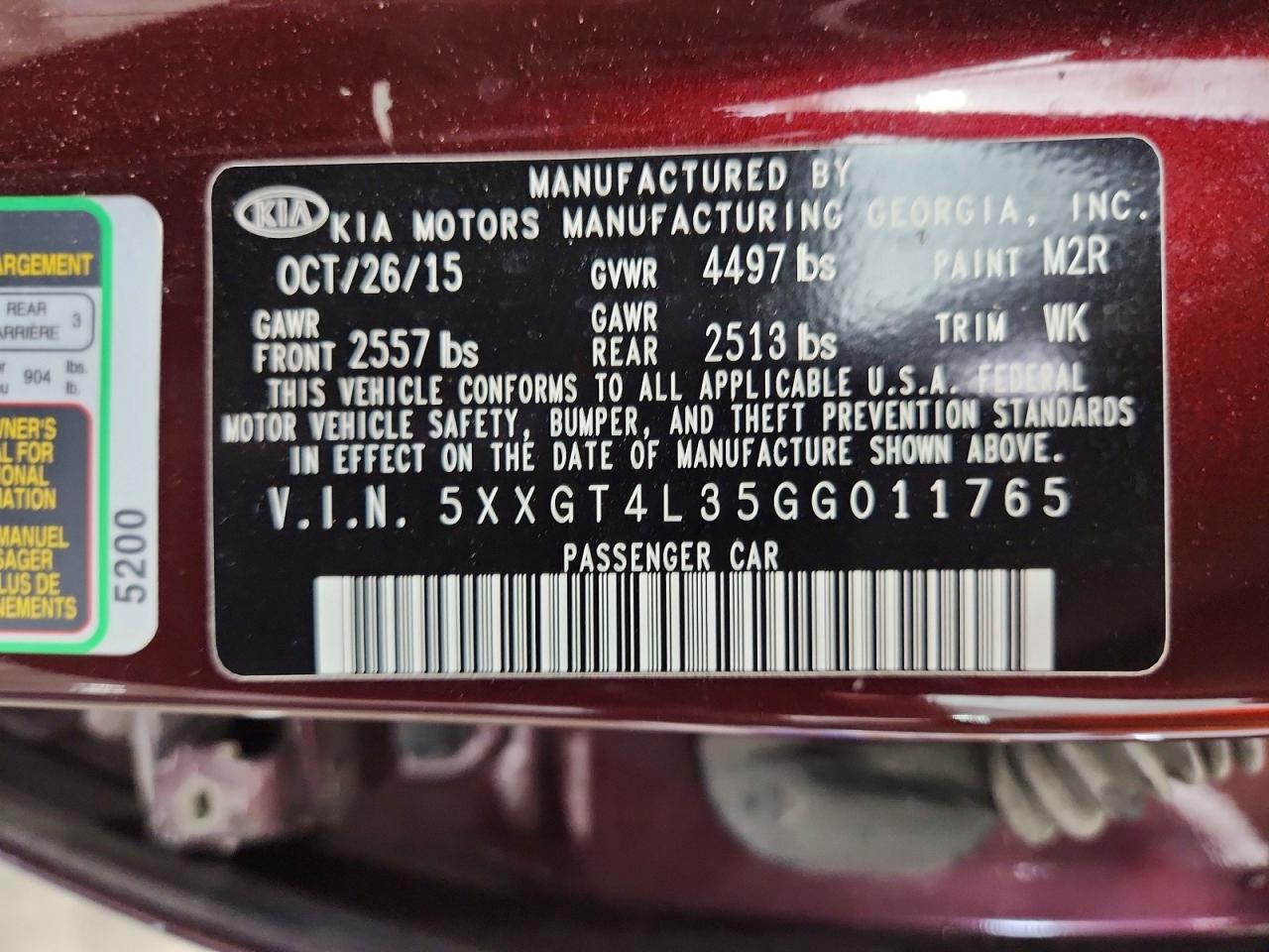 2016 KIA OPTIMA LX photo 34