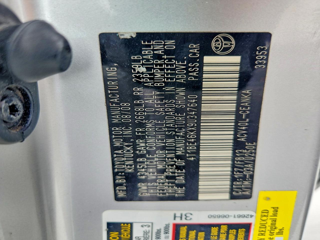 2009 TOYOTA CAMRY photo 37