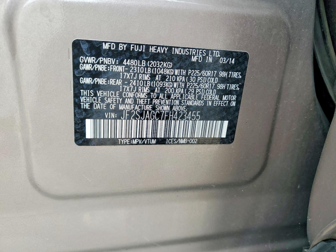 2015 SUBARU FORESTER 2.5I PREMIUM photo 25