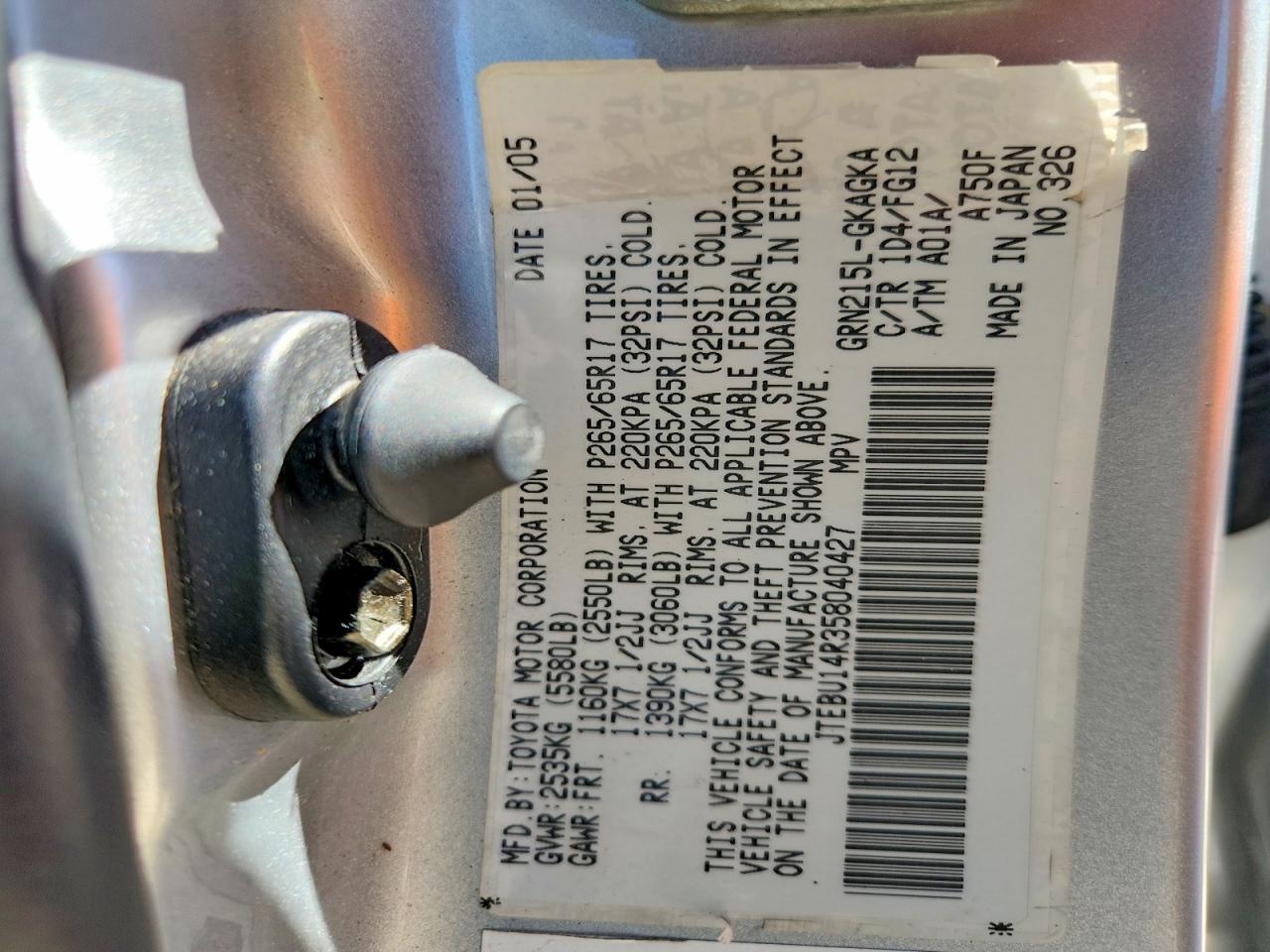 2005 TOYOTA 4RUNNER SR5 photo 25