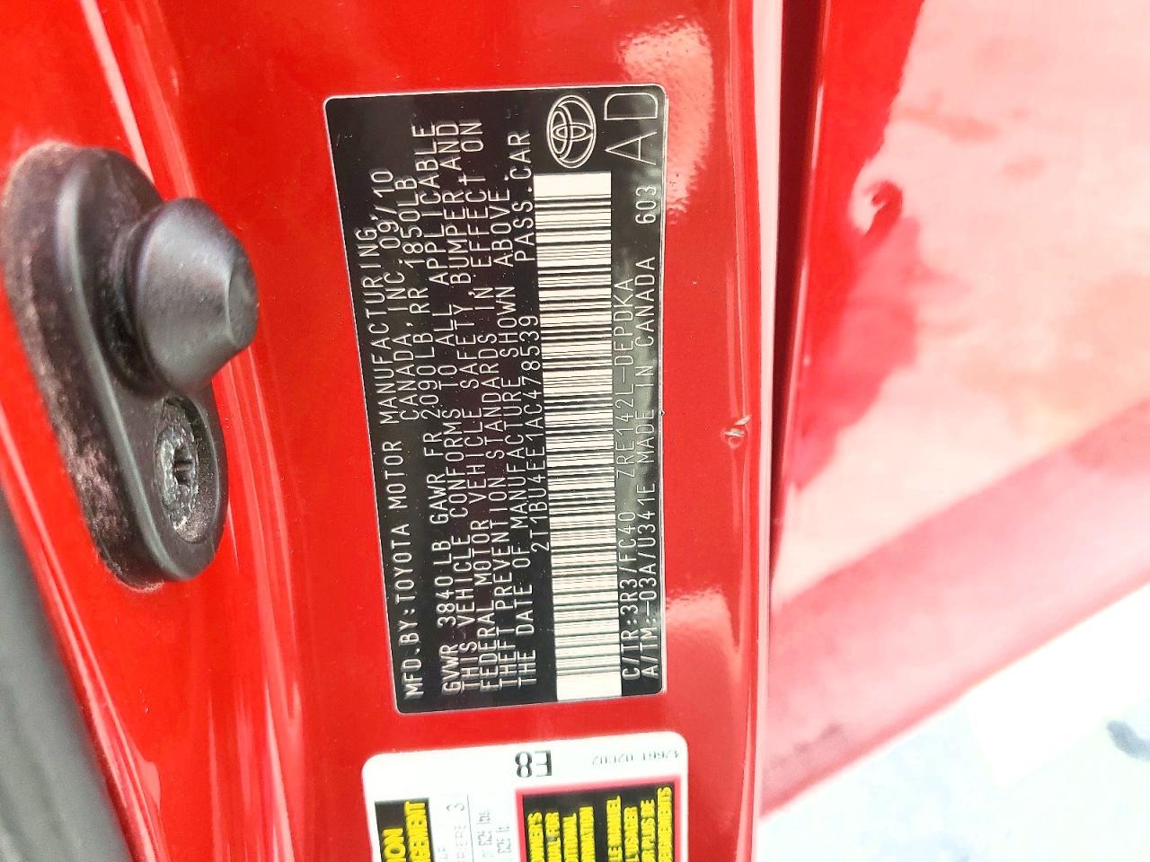 2010 TOYOTA COROLLA LE photo 34