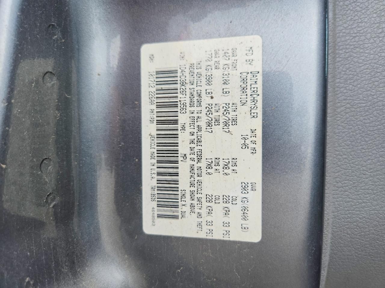 2006 DODGE DURANGO SXT photo 23