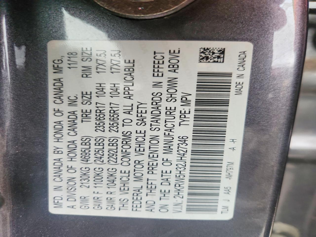 2018 HONDA CR-V LX photo 23