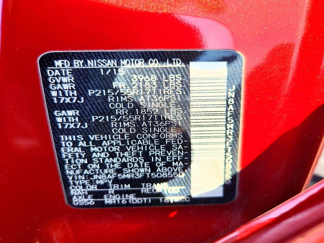 2015 NISSAN JUKE SV photo 27