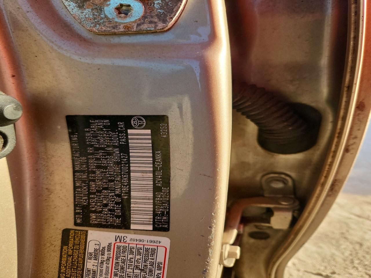 2007 TOYOTA CAMRY LE photo 25