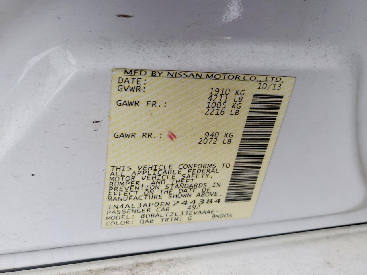 2014 NISSAN ALTIMA 2.5 SV photo 23