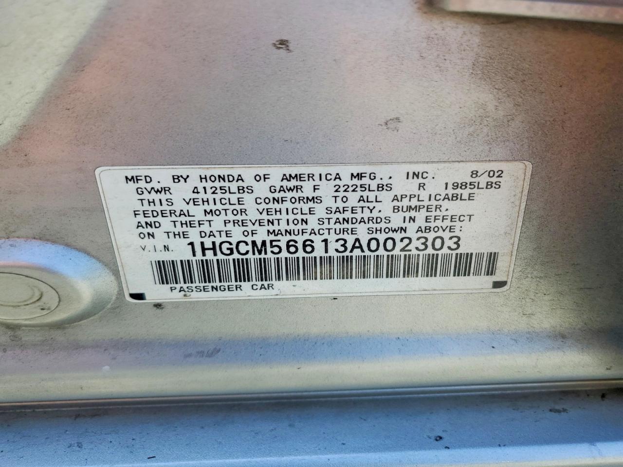 2003 HONDA ACCORD EX photo 25