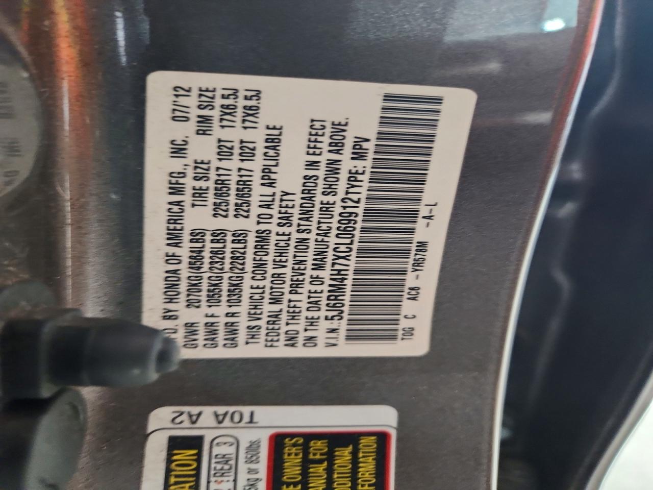 2012 HONDA CR-V EXL photo 37