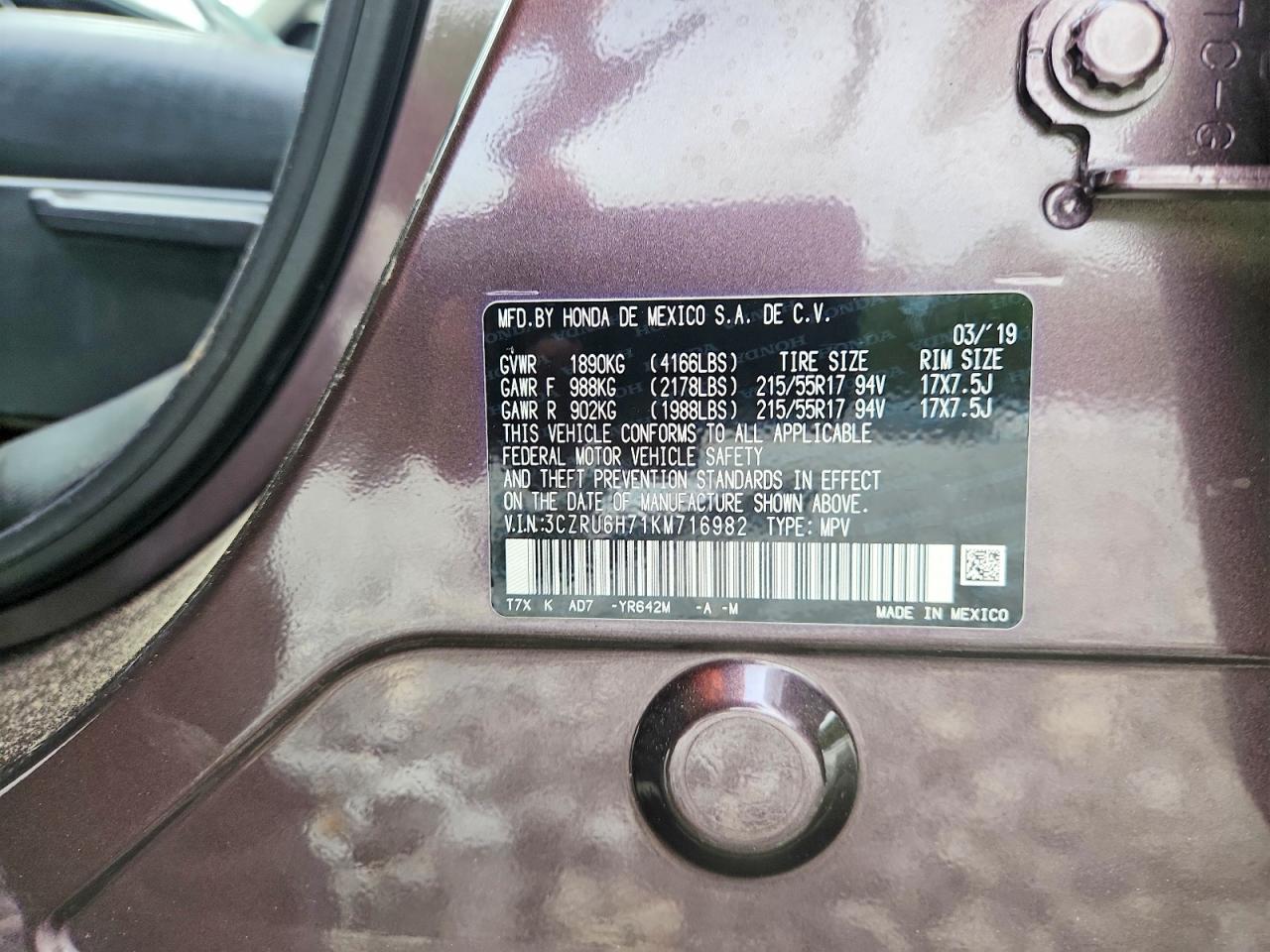 2019 HONDA HR-V EXL photo 34