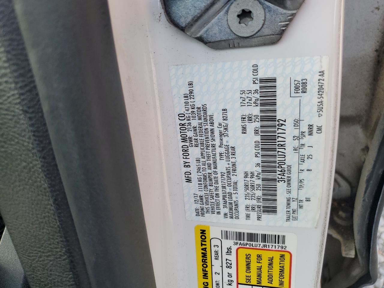 2018 FORD FUSION SE HYBRID photo 12