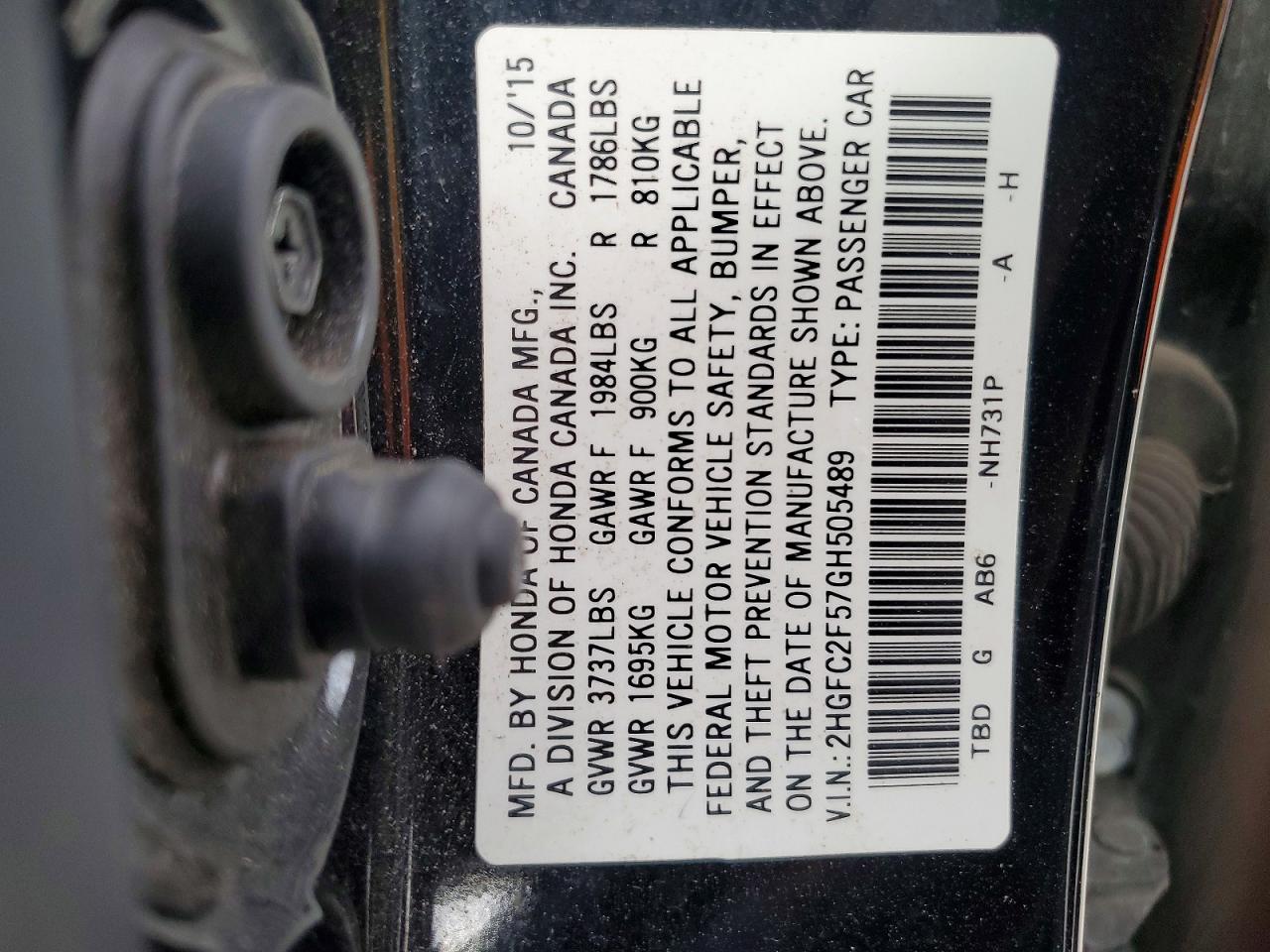 2016 HONDA CIVIC LX photo 23