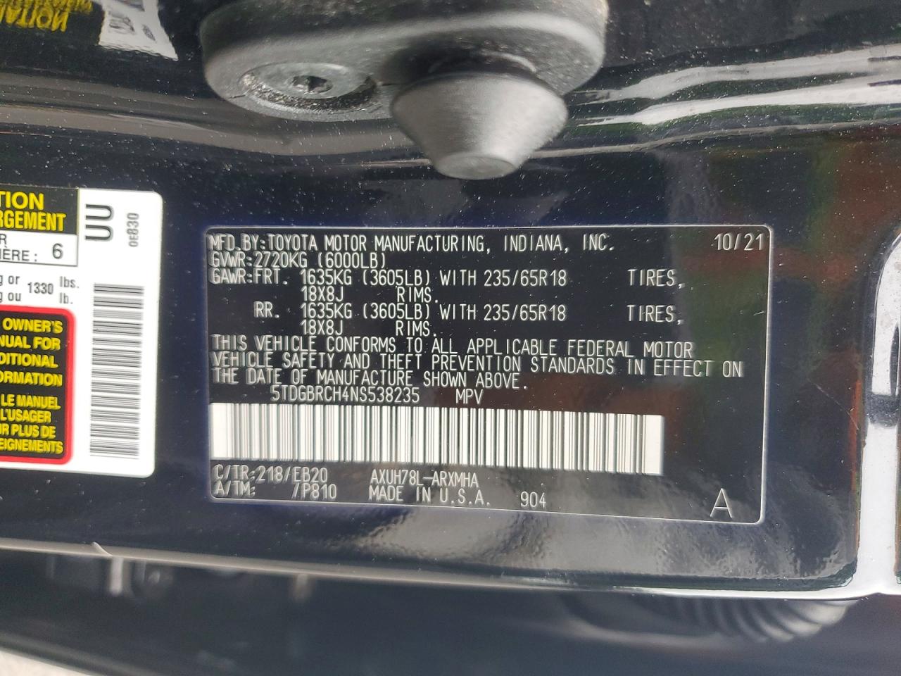 2022 TOYOTA HIGHLANDER HYBRID XLE photo 37