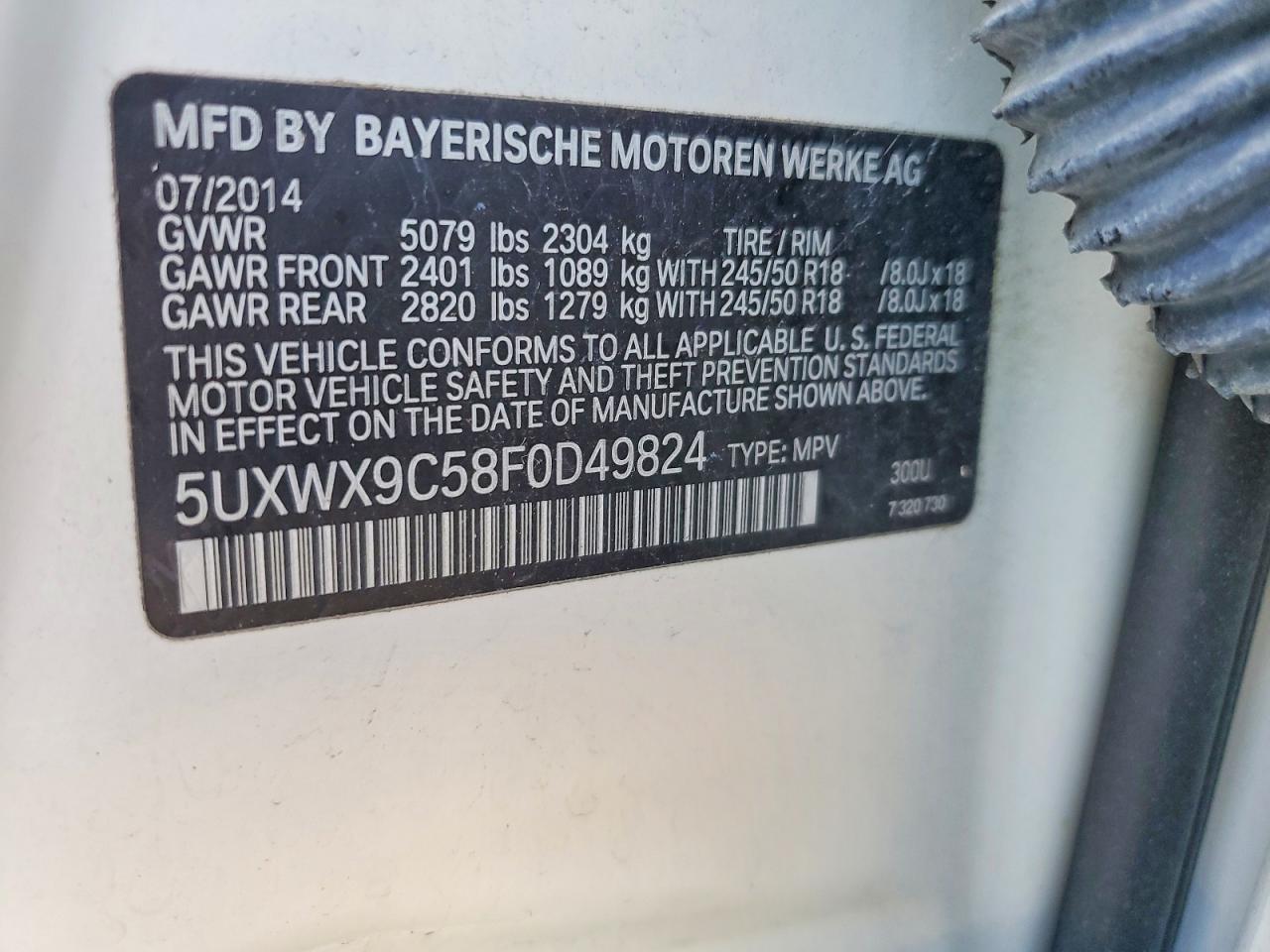 2015 BMW X3 XDRIVE28I photo 14
