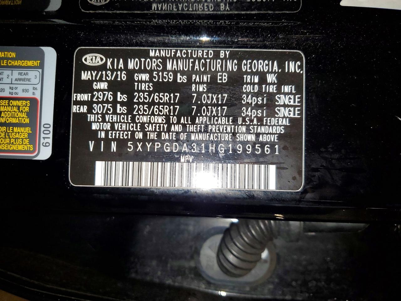2017 KIA SORENTO LX photo 13