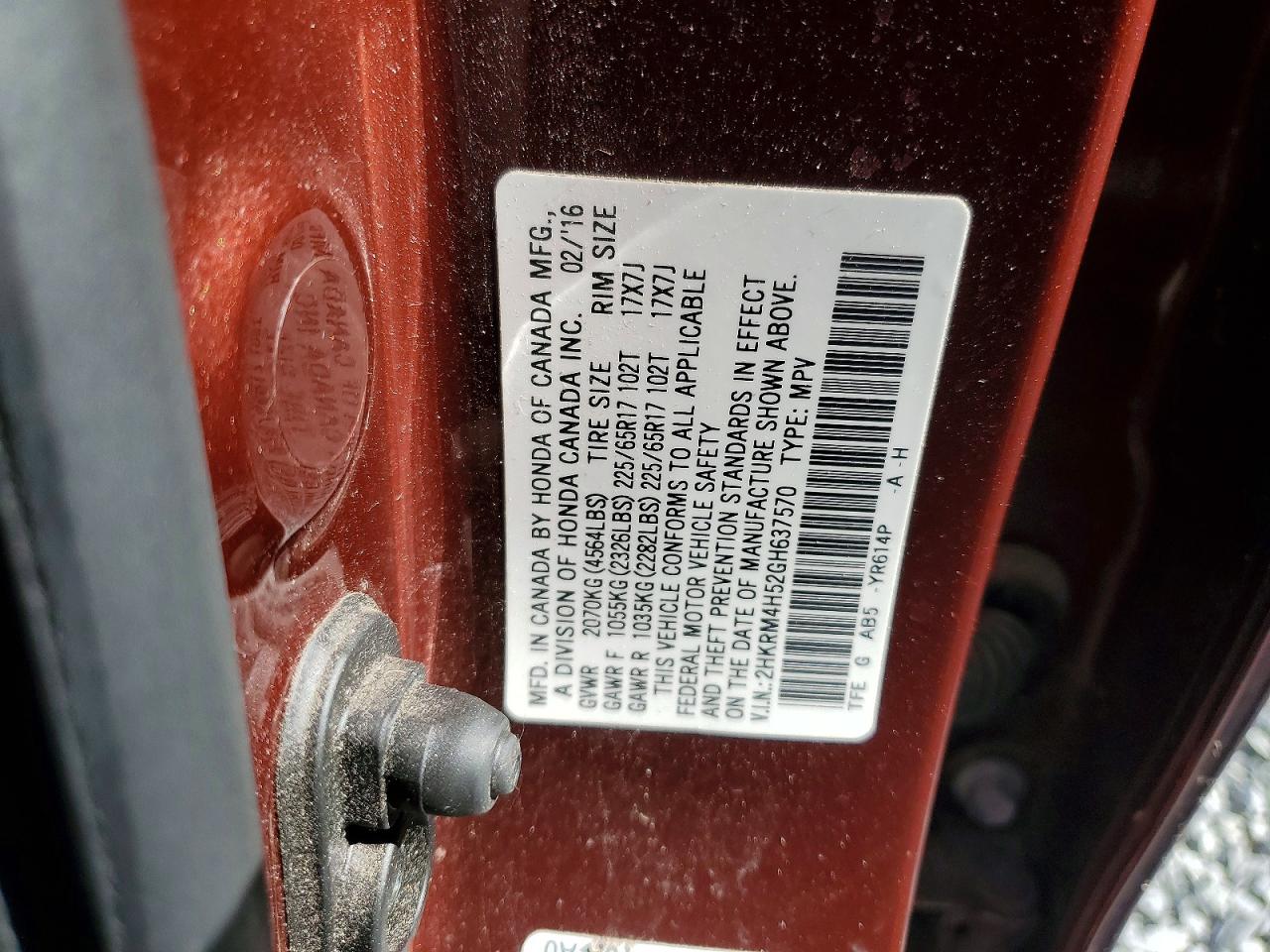 2016 HONDA CR-V EX photo 27