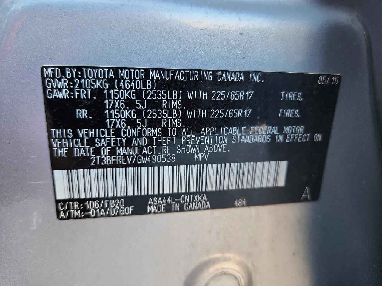 2016 TOYOTA RAV4 LE photo 14