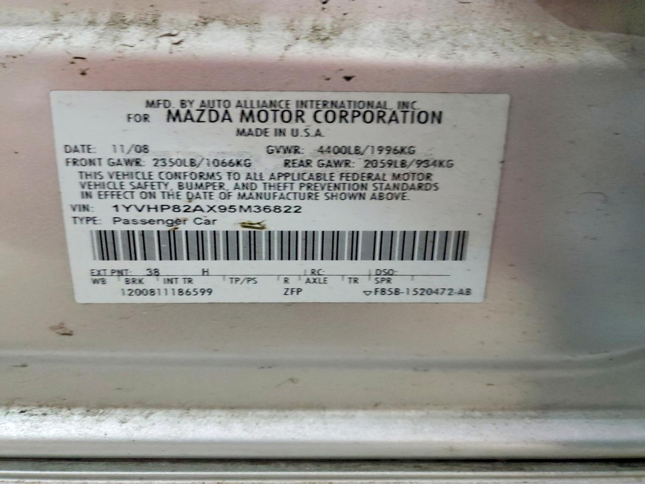 2009 MAZDA 6 I photo 23
