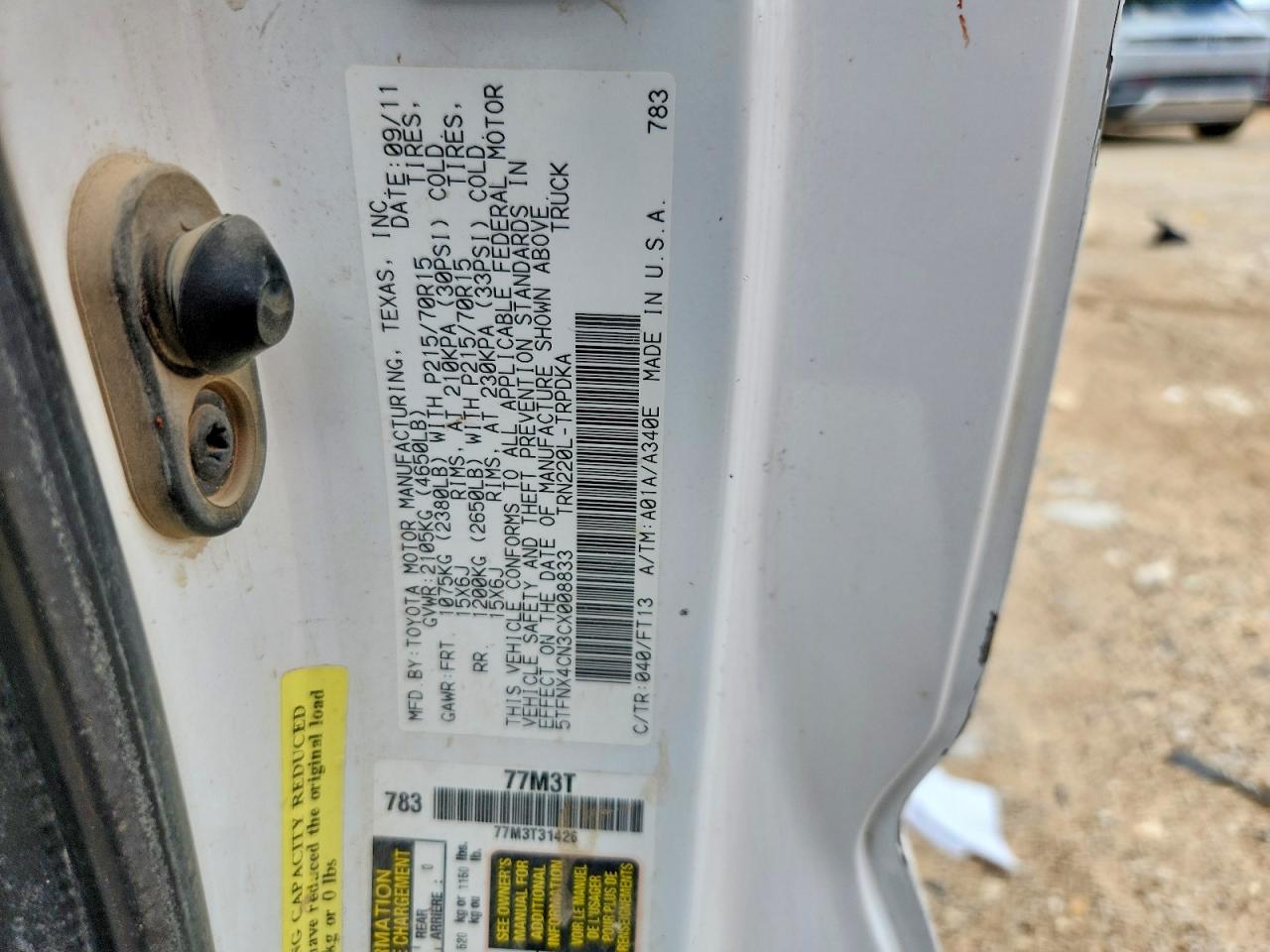 2012 TOYOTA TACOMA BASE photo 23