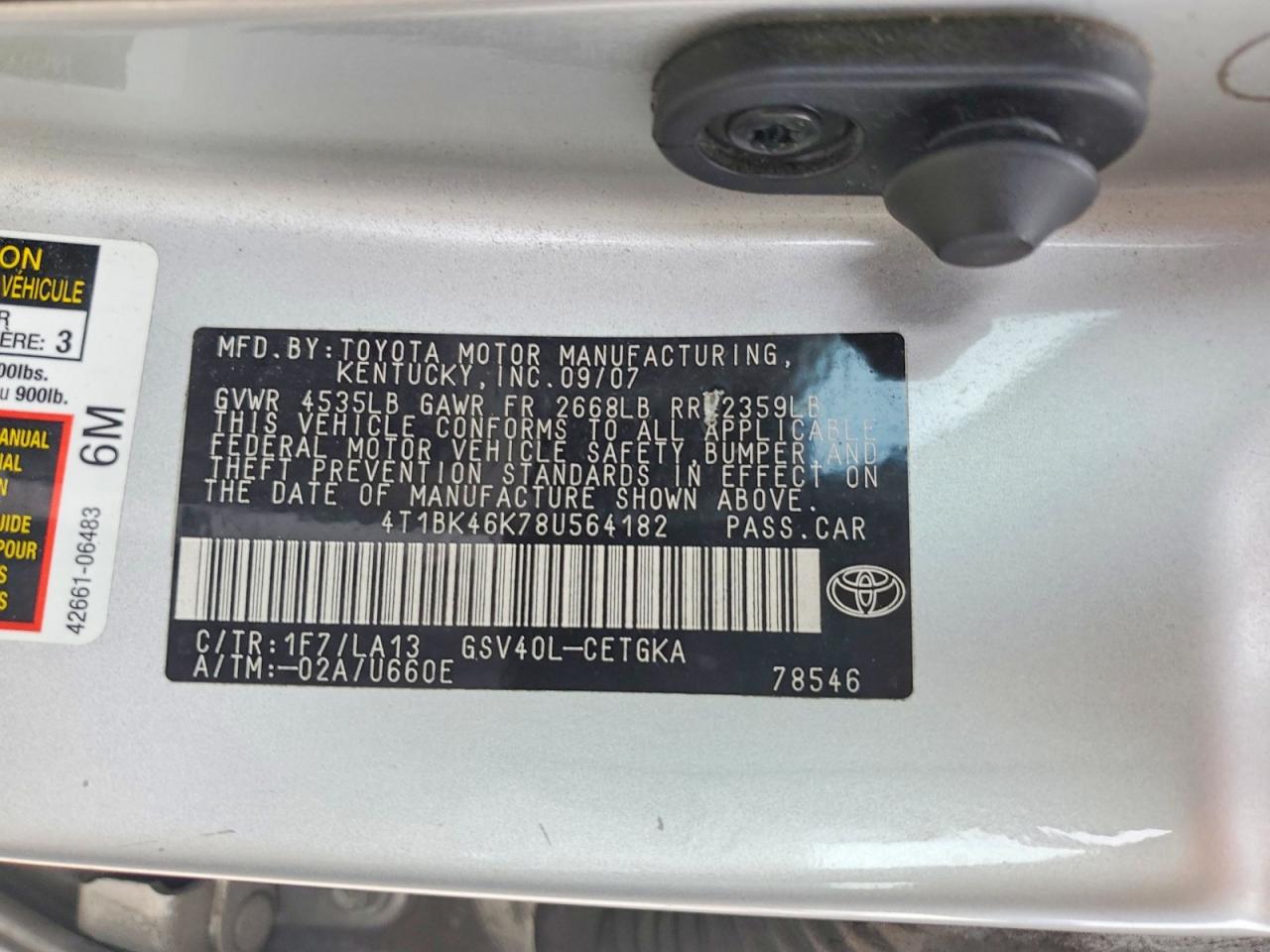2008 TOYOTA CAMRY photo 25