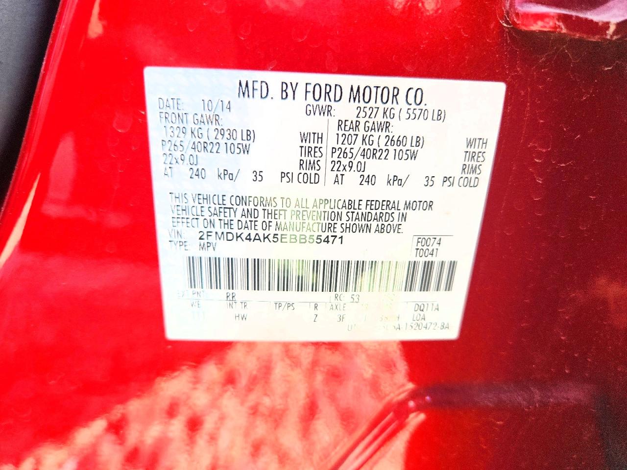 2014 FORD EDGE SPORT photo 12