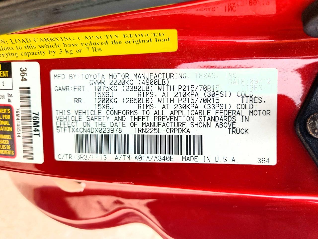2013 TOYOTA TACOMA ACCESS CAB photo 23