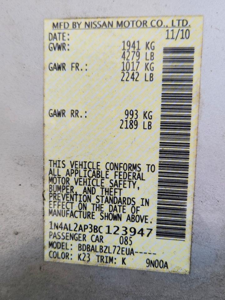 2011 NISSAN ALTIMA 2.5 photo 12