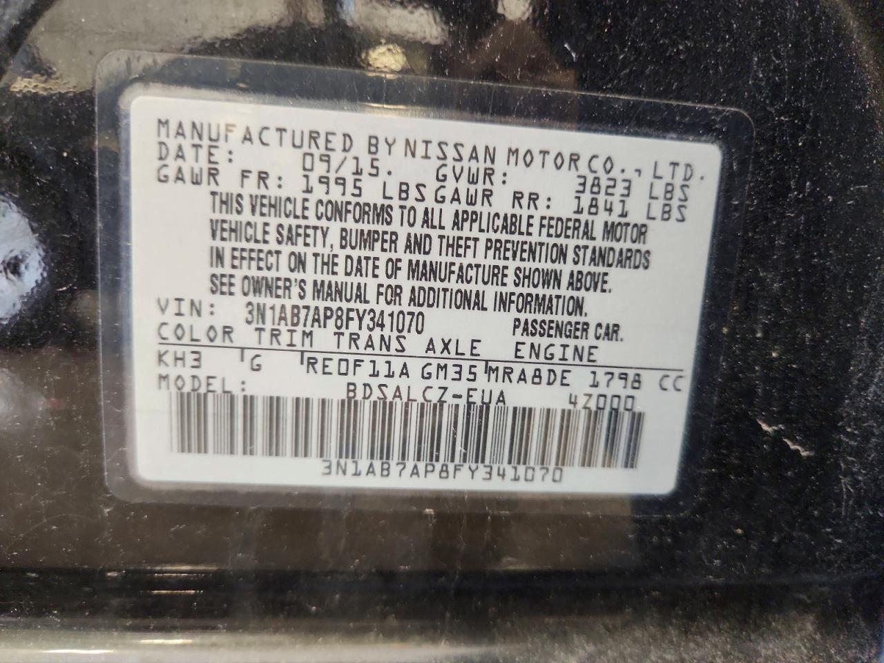 2015 NISSAN SENTRA S photo 37