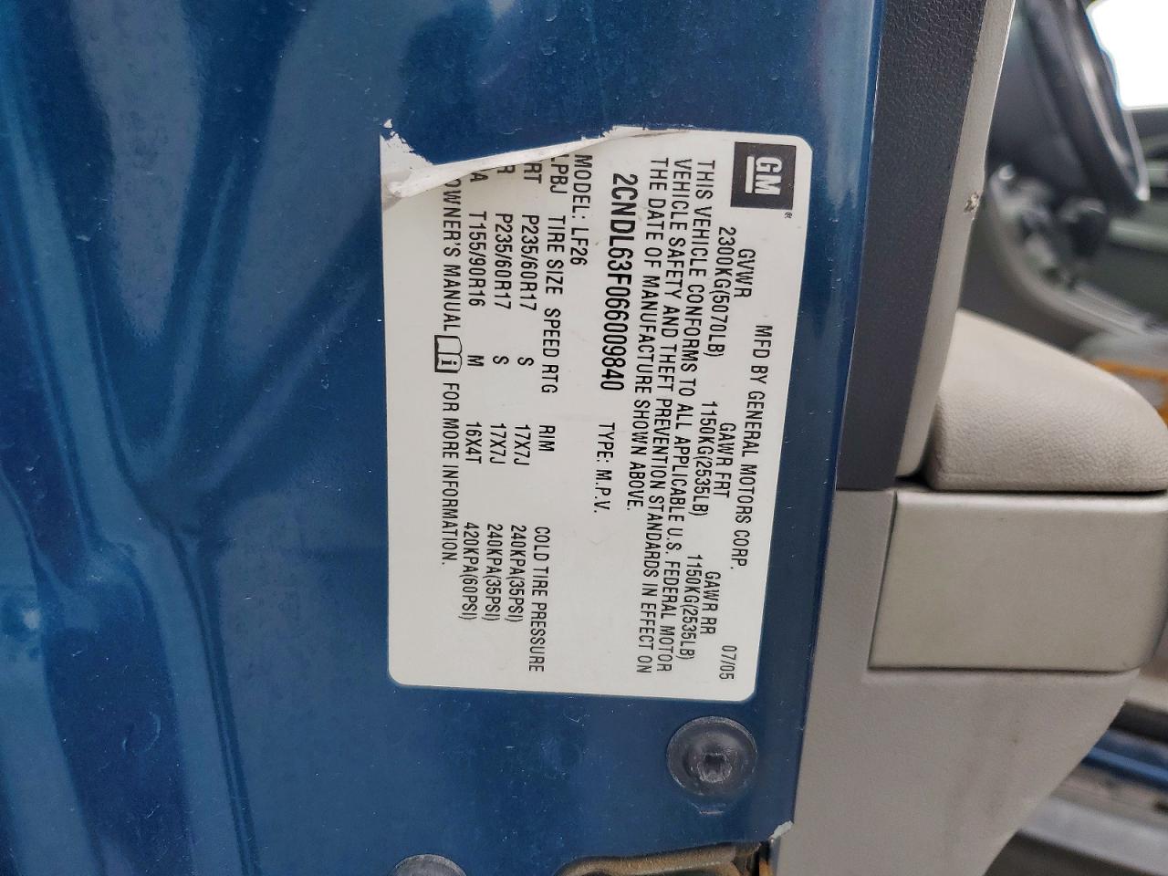 2006 CHEVROLET EQUINOX LT photo 23