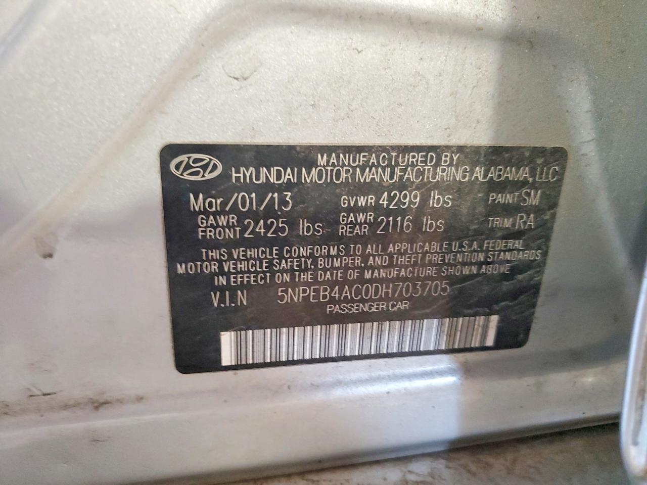 2013 HYUNDAI SONATA GLS photo 23
